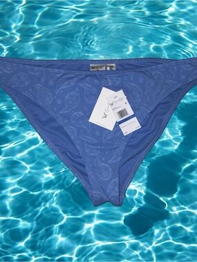 Jessica Simpson Cornflower Blue Paisley French Cut Bikini Bottom XL